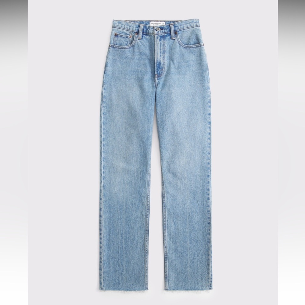 Abercrombie and Fitch women's the 90s straight ultra high rise jeans blue 30 10